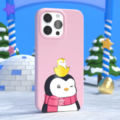 Pudgy Penguins Positive Pink iPhone Case