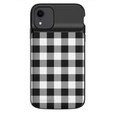 Black Gingham iPhone Charging Case