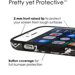 Black Marble Silver Chrome iPhone Case