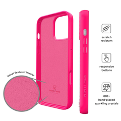 Hot Pink Caviar Crystals iPhone Case