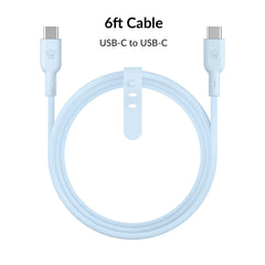 Whisper Blue Fast Charging Cable, 6ft USB-C