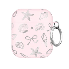 Pink Coastal Seashells AirPod Case