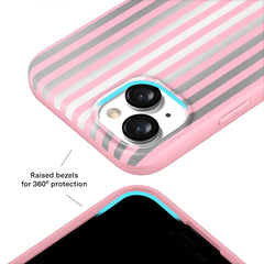 Pink Chrome Stripes iPhone Case