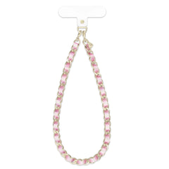 Pink Pearl Leather Chain Phone Charm