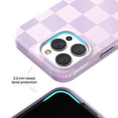 Lilac Vibe Checkered iPhone Case