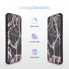Black Marble Rose Gold Chrome Samsung Galaxy Case