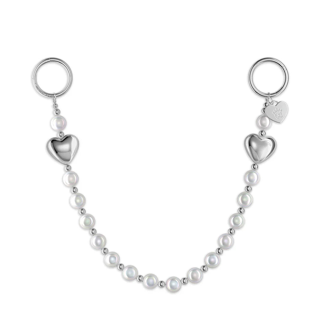 Pearl Heart Bag Chain