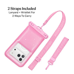 Pink Stardust Glitter Waterproof Floating Phone Pouch