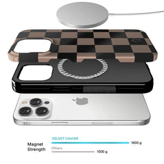 Mocha Vibe Checkered iPhone Case