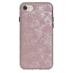 Dusty Rose Chrome Floral iPhone Case