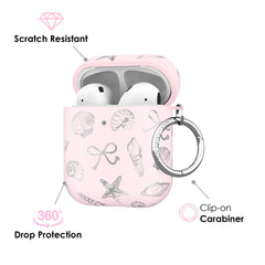 Pink Coastal Seashells AirPod Case