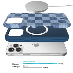 Denim Vibe Checkered iPhone Case