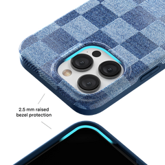 Denim Vibe Checkered iPhone Case